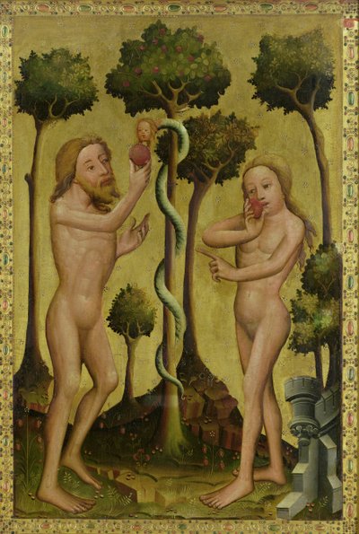 The Fall, detail from the Grabow Altarpiece, 1379-83 by Master Bertram of Minden